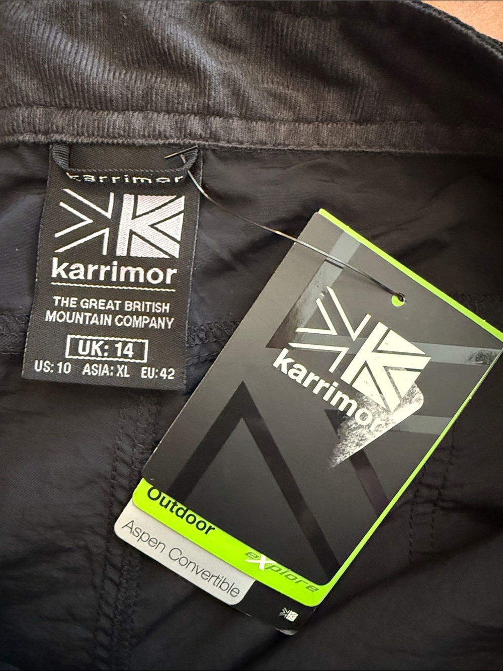 Karrimor Aspen Zip Off Hiking Pants Convertible Cargo Black NWT US 10 Travel - Picture 5 of 16